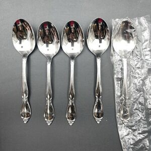 Lot of 5 Oneida Community Chantelaine Stainless Oval Soup Spoons Flatware